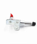 Side view of Push-Pull Type Quick-Release Toggle Clamp Set For Woodworking, Horizontal Pneumatic Fixture Clamp, metal with red handle