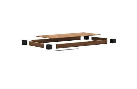 DIY Plastic Ceiling Storage Kit For Overhead Garage 24 By 48 Inches With Beefy 500 Lb Capacity Includes All Hardware And Plans Easy 90 Degree Cut Setup Lumber Not Included, disassembled view showing components.