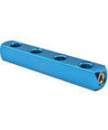 Aluminum Rectangle Pencil Manifold One Quarter Inch NPT Female Four Way Outlet Pack Of Two Blue FPM44S Pneumatic Connector