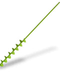 Stand Up Post Hole Auger Drill Bit 32 Inch Long And 2 Inch Diameter, heavy duty green auger with spiral blades for planting