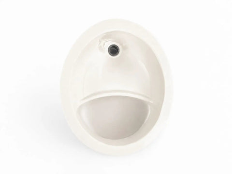 Top view of odor-free Urine Diverter for Composting Toilets, Complete Wrap Around Separator for DIY Buckets, Camper Vans and Cabins, Fits Five Gallon Buckets, Easy Clean ABS, White.