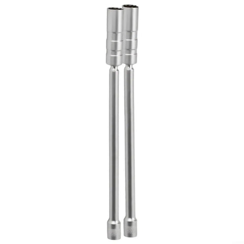 Tough As Nails Extended Spark Socket Wrench Kit For 14Mm And 16Mm Plugs showing two deep-reach spark sockets in silver finish.