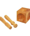 Square Wood Dapping Block Punch Kit For DIY Doming Shaping And Stamping Jewelry Blanks Perfect For Copper Gold Silver Aluminum Sheets Includes 1 Block And 2 Punches Concave Block For Smooth Forming