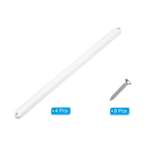 Premium Nine Inch Plastic Drawer Slides, Four Pack Side Mounted Guide Rails With Screws, white plastic slide and screws included
