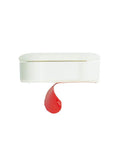 Side view of Toilet Seat Bumper For Bidet Attachment with Strong Adhesive White 4 Pack ABS Plastic Body and TPE Bottom Cushions
