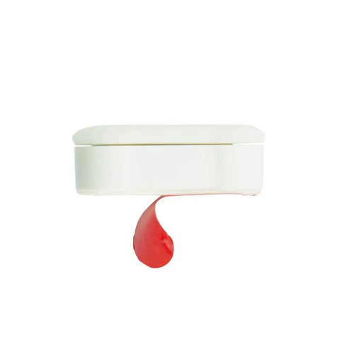 Side view of Toilet Seat Bumper For Bidet Attachment with Strong Adhesive White 4 Pack ABS Plastic Body and TPE Bottom Cushions