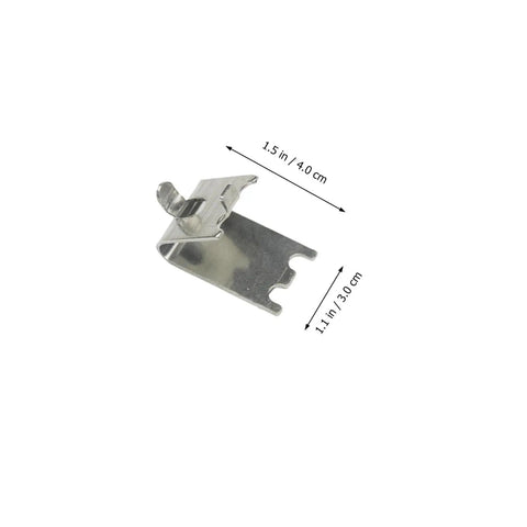 6 Pack Stainless Steel Refrigerator Shelf Clips Easy To Install Long Lasting Support Clamps for kitchen shelves, single clip with measurements
