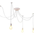 Six Head Spider Pendant Light Fixture With Adjustable Hanging Length, Industrial White E27 Ceiling Light for dining room