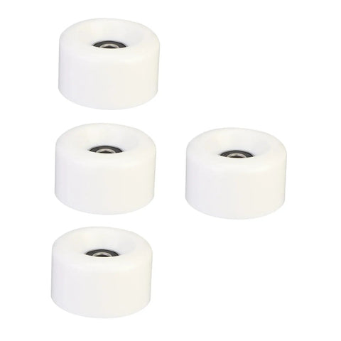 4 Pack Wear Resistant PU Double Row Roller Skate Wheels With Bearings In White For Quad Skates Indoor Outdoor Replacement
