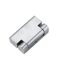 Zinc alloy damping hinge for cabinet doors with torque-adjustable pivot, silver finish