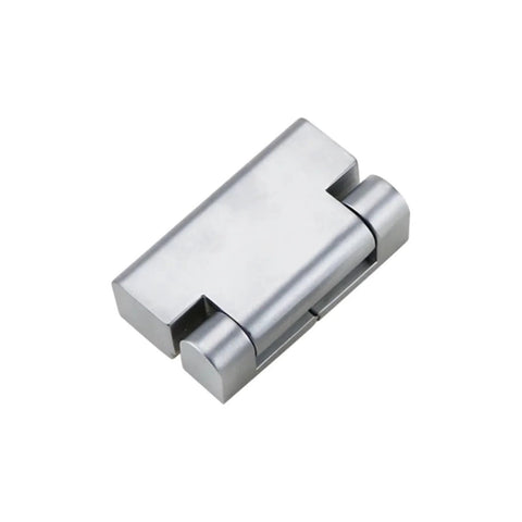 Zinc alloy damping hinge for cabinet doors with torque-adjustable pivot, silver finish