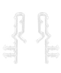 High Quality 16 Piece 2 Inch Clear Plastic Hidden Blind Valance Clips Made For A Dead Simple Install With Zero Drilling To Keep Your Window Coverings Snug And Stylish, showing two transparent clips.
