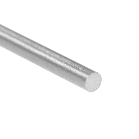 Round silver HSS steel rod, 1.7mm x 100mm lathe bar stock, side view.
