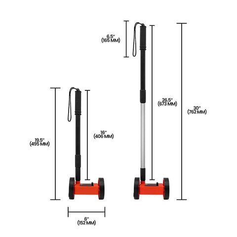 Ace At Garden Layouts With Compact Four Inch Mini Measuring Wheels For Walk Off Distances. Measuring wheel sizes displayed.
