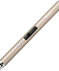 Electric Lighter Type C Rechargeable with LED Battery Display, Safety Switch, Flameless Plasma, Champagne Gold