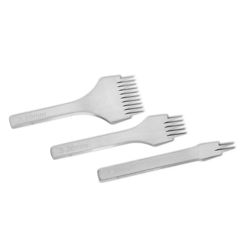 Leather Stitching Chisel And Punch Set With 2 Prongs 5 Prongs And 10 Prongs White Steel For Leather Craft DIY Projects