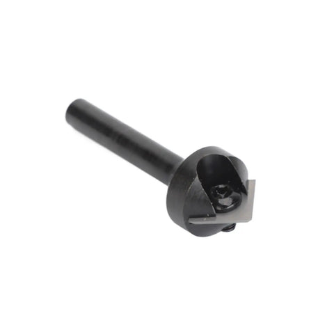 Super Heavy Duty V Shape Router Bit With Tough Carbide Insert For Smooth Ninety Degree Chamfering And Tight Wood Slotting Quarter Inch Shank Killer Tool, close-up view.