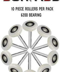 Ultra Quiet 2 Inch Nylon Garage Door Rollers With 4 Inch Stem 6200 2RS Bearings Double Seals Dust Guard Long Life 10 Pack