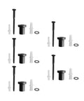 Spacer Replacement Barn Door Hardware Kit With 1-3/8 Inch Spacers And Screws And Lag Bolts For Flat Track Rolling Roller Assemblies Connecting Device Connector Black Set Of Five Crafted From Solid Iron With Powder Coated Finish For Durable Rustic Modern components including screws, spacers, and bolts.