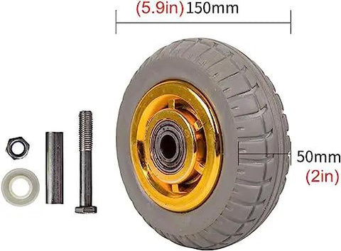 Heavy Duty 150Mm Rubber Swivel Casters With Brakes Set Of 4 Ready To Roll Rock Solid Dual Ball Bearings Easy Glide for furniture.