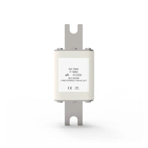 Badass High Voltage DC Fuses For EV Chargers And Solar Arrays Rated 400A 500A 630A 750V Silver Casing front view
