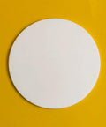 High-Performance Boron Nitride Ceramic Disc for Top-Notch Scientific Research - Killer Thermal Conductivity and Electrical Insulation Up to 2000 Degrees Celsius - Perfect for High-Temp Experiments and Lab Applications - 1 Premium Piece, 20mm Diameter by showing a white round disc on a yellow background