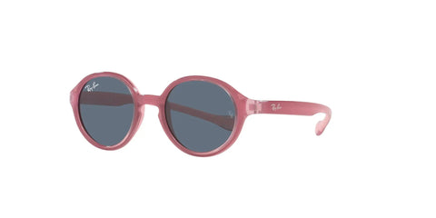 Junior RJ9075S Round Sunglasses XX-Small Frame, 90mm Hinge-To-Hinge, Fuchsia On Rubber Pink Frame With Green Mirrored Lenses