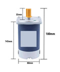 DC 12V And 24V Permanent Magnet Motor Paired With High Speed Worm Gear Reducer 120 Watts 1800 RPM shown with dimensions and design.