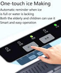 Portable Nugget Ice Maker, Plug And Play Electric Countertop Ice Machine control panel with one-touch operation features.