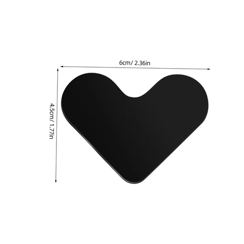 4 Pack Heart Shape Non Slip Rug Pads For Hardwood Floors And Tiles, dimensions visible, black color pad.
