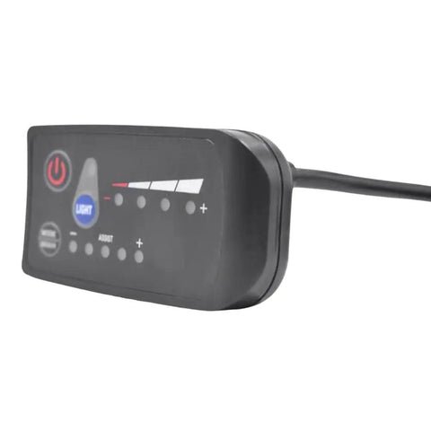 Side view of Ebike LED Meter Display 48V IP65 Waterproof With UART Protocol 5Pin Electric Bicycle Meter for 22.2mm handlebar.