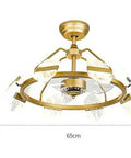 Modern Iron Ceiling Fan With Built In Led Light Combo Featuring Slick Nordic Lines Hella Smooth Variable Speed Options And Rich Coffee Blades For A Top Tier Living Room Setup, showing design with 65cm diameter and 48cm height.