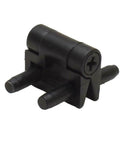 Boat Adjustable Position Torque Hinge Model E6-10-101-20 Black Matte Finish Made From Acetal Copolymer With Four One Quarter Inch Peg Mounts One Inch Long By One And A Quarter Inches Wide By One Inch High Great For Marine Cabinets Hatches And Compartments, front view