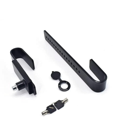 Heavy Duty Steel Cargo Door Lock For Trucks And Shipping Containers With 2 Tubular Keys Rubber Cover 9 To 18 Inch Adjustable Black Finish