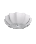 White Fabric Drum Shade Flush Mount Ceiling Light Fixture Three Light Modern Chandelier for bedroom, dining room, living room.