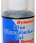 Bottle of Blue Threadlocker Gel For Metal Threads Medium Strength Fastener Sealant That Keeps Bolts From Loosening Under Vibration