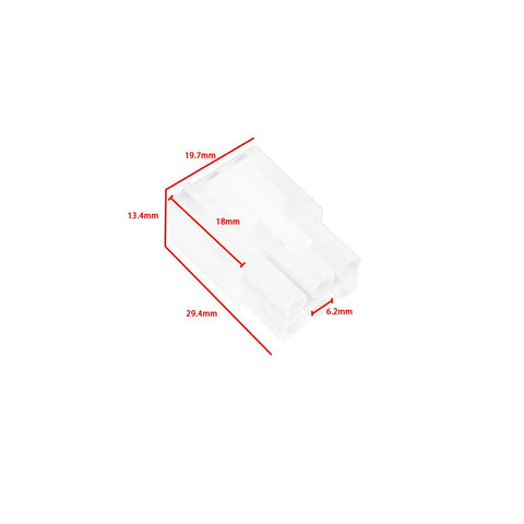 Four 6 Pin Rotor Control Plug Sets For Yaesu Antenna Rotators, shown in dimensions with secure connection points visible.