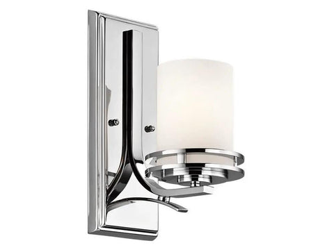 Hendrik 12 Inch Wall Sconce In Brushed Nickel With Satin Etched Cased Opal Glass, 1 Light Modern Wall Mount Light For Bathrooms, Hallways
