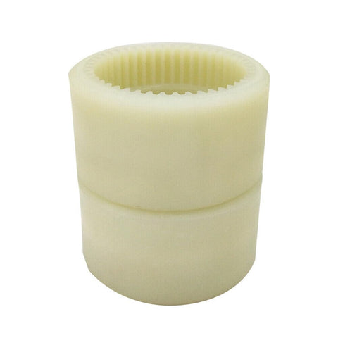 Two Pack M28 Nylon Gear Coupling Sleeves For Standard Gear Drives 66mm Diameter 46mm Height 34 Tooth Flexible Shaft Connector Replacement Parts Durable Precision Fit For Machinery And CNC Equipment