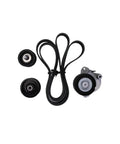 High Grade Aluminum Belt Tensioner Pulley Kit Upgrade For M272 M273 Engine C350 E350 E550 Models Fresh Fit Under Hood Replace Worn Drive Belts Mercedes 4 Piece Set; 4-piece pulley kit with belt