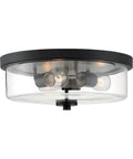 Sommerset 3 Light Flush Mount Fixture With Clear Glass Shade In Brushed Nickel Finish Modern Ceiling Lighting For Damp Locations