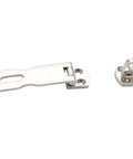 Direct replacement stainless steel boat door latch set; two-piece marine-grade locking mechanism