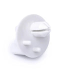 Four Pack 241993101 Refrigerator Shelf Support Clips Heavy Duty Plastic Crisper Bin Holder Pins Universal Fit For Frigidaire Kitchen Appliances, side view of a white plastic clip.