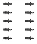 One Quarter Inch To Five Sixteenth Inch Barbed Reducing Drip Irrigation Fittings Kit For One Quarter And Five Sixteenth Inch Tubing Easy Install Black Plastic Connectors For Garden Watering System displayed in a 10-pack set