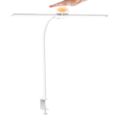 LED Clamp Desk Lamp With Gooseneck, Eye Care Desk Light For Home Office, Remote Control, 5 Color Temperature Settings, Flexible 12W