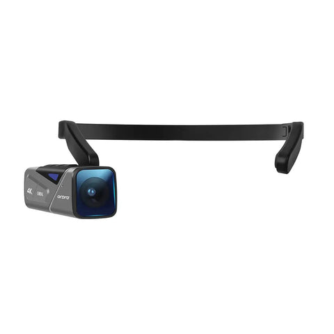 4K 60FPS Head Mounted Action Camera with 2 Axis Gimbal Stabilizer, WiFi App Control, Ultra Lightweight 76g, Gray, front view