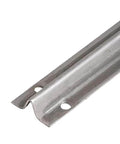 Close-up of Stainless Steel Screw On Track Cover For Sliding Patio Glass Doors Replacement Hardware To Fix Damaged Door Tracks Six Foot Length.