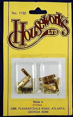 Gold Plated Brass HL Dollhouse Hinges Set Of 4 With 28 Nails For 1 To 12 Scale Mini Builds Working Tiny Door Hinges For Dollhouses