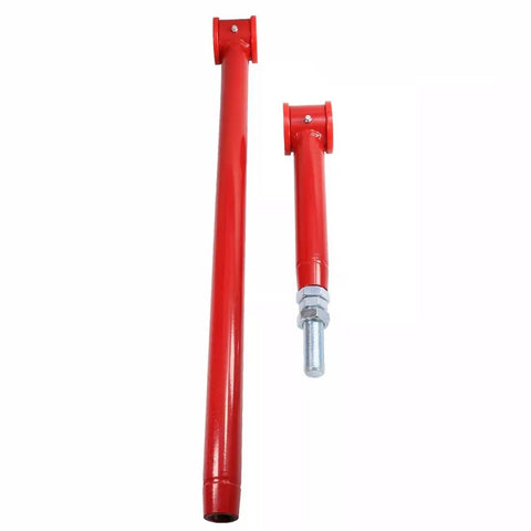 Adjustable Rear Panhard Track Bar With Polyurethane Bushings For 2000-2009 Chevy Suburban Tahoe Yukon Avalanche Escalade And H2 Improve Alignment, Steering Control, And Ride Comfort On GM SUVs And Trucks, red steel bar with threaded end