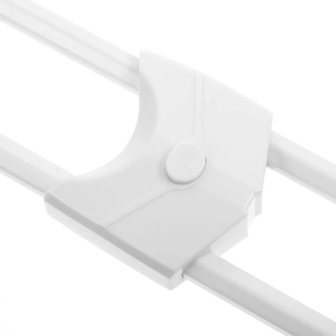 Close-up of 6 Piece White Childproof Cabinet Locks For Babies Easy Install No Drill Plastic Safety Locks For Kitchen Cabinets And Drawers